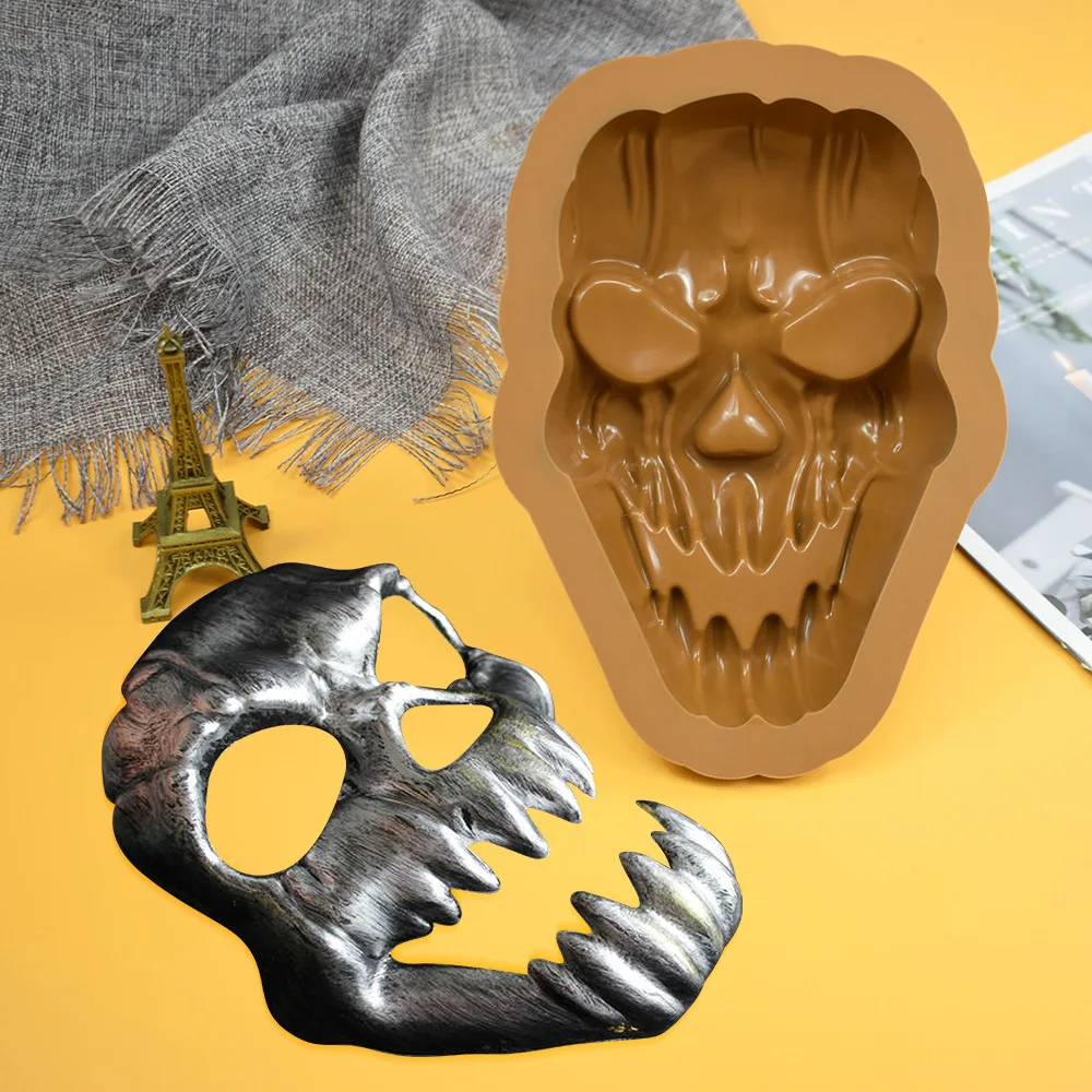 Halloween Silikon Kuchen Form Schädel Design Schokolade Form Dessert Werkzeuge Halloween Maske Design Kuchen Form Küche Backformen