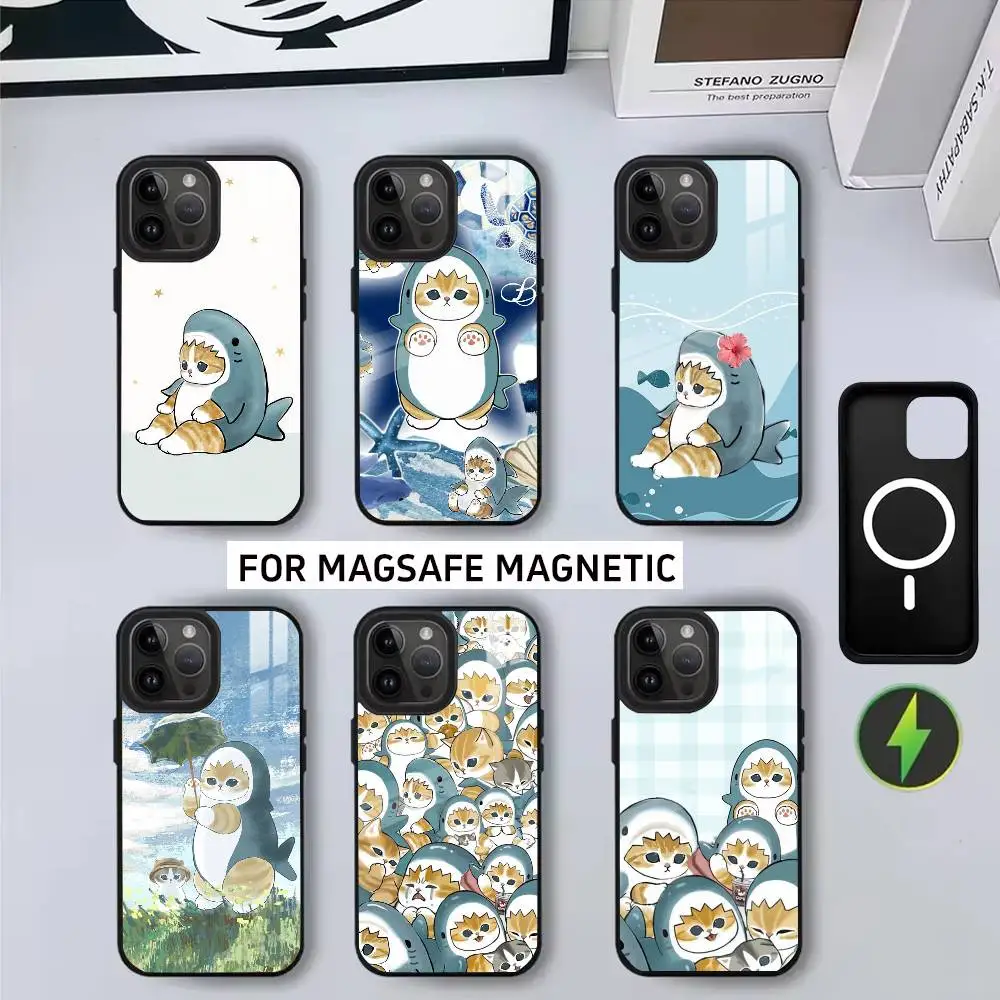 

Cute M-Mofusands C-Cat Ear Phone Case For iPhone17,16,15,14,13,12,11 Plus,Pro Magnetic For Magsafe Wireless Charging