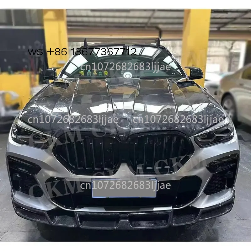 

Карбоновый передний бампер и капот для X6 G06 2020+ из FRP: Комплекты для стайлинга кузова, аксессуары для двигателя