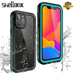 Shellbox IP68 Waterproof Case For iphone 16 15 14 13 Pro Max Full Body Cover 12 Mini 11 XR Anti-Scratch Funda Underwater Outdoor