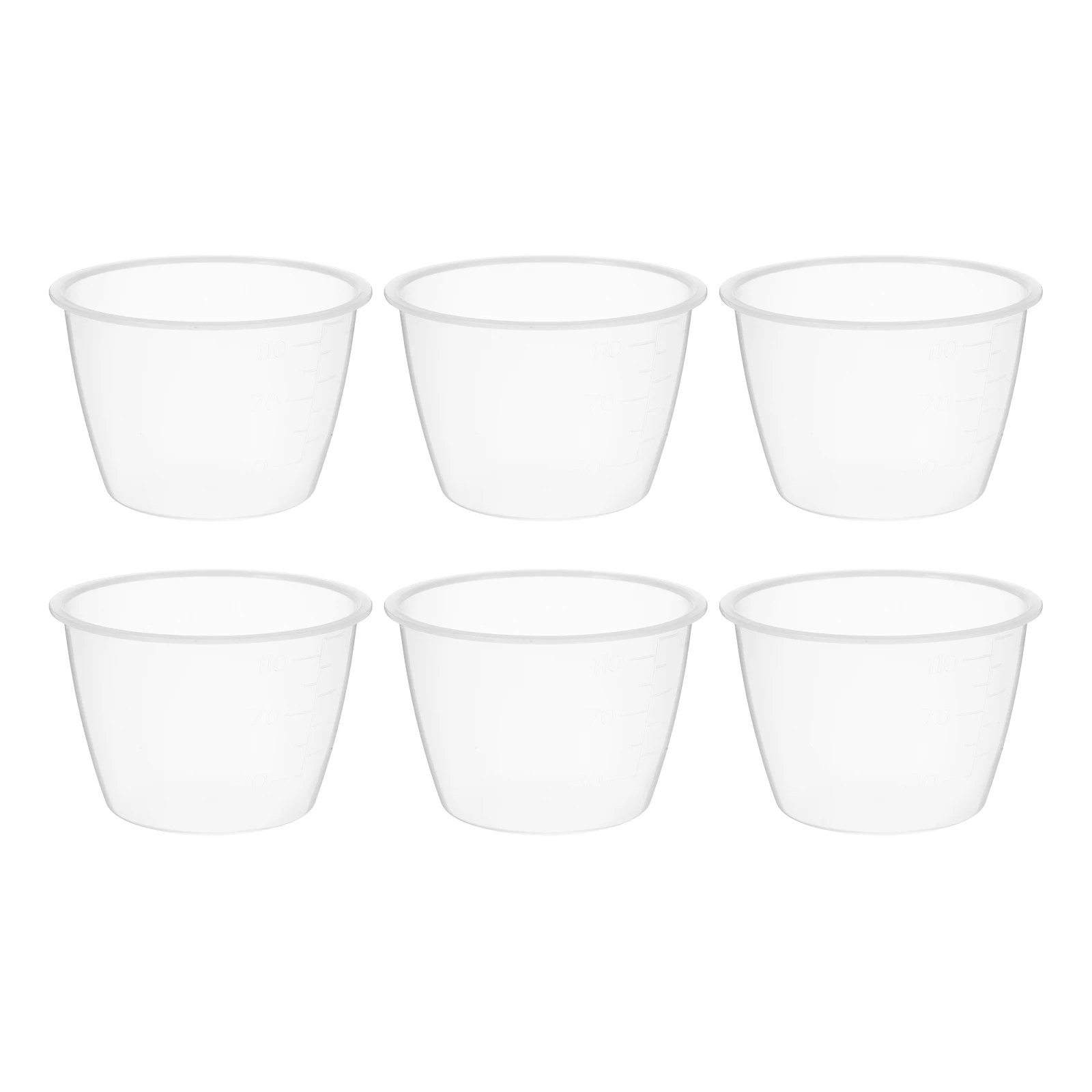 

6pcs Reusable Thickened Rice Measuring Cups Transparent Clear Replacement For Rice Cooker Large Opening Scale Design Kitchen