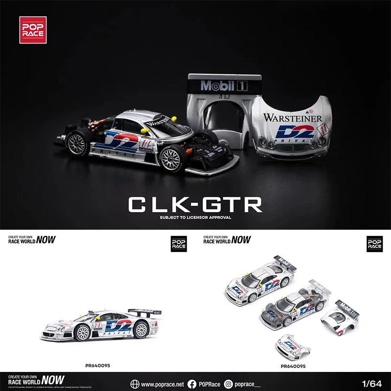 POP Race 1:64 CLK GTR D2 Privat GTR R32 KPGC10 RX7 Fd3s RWB NSX Diecast Car Model Collection Miniature Toys