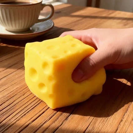 

Stress-relief large realistic cheese squishy, extra-large cheese squishy toy, stress-relief and venting gadget gift