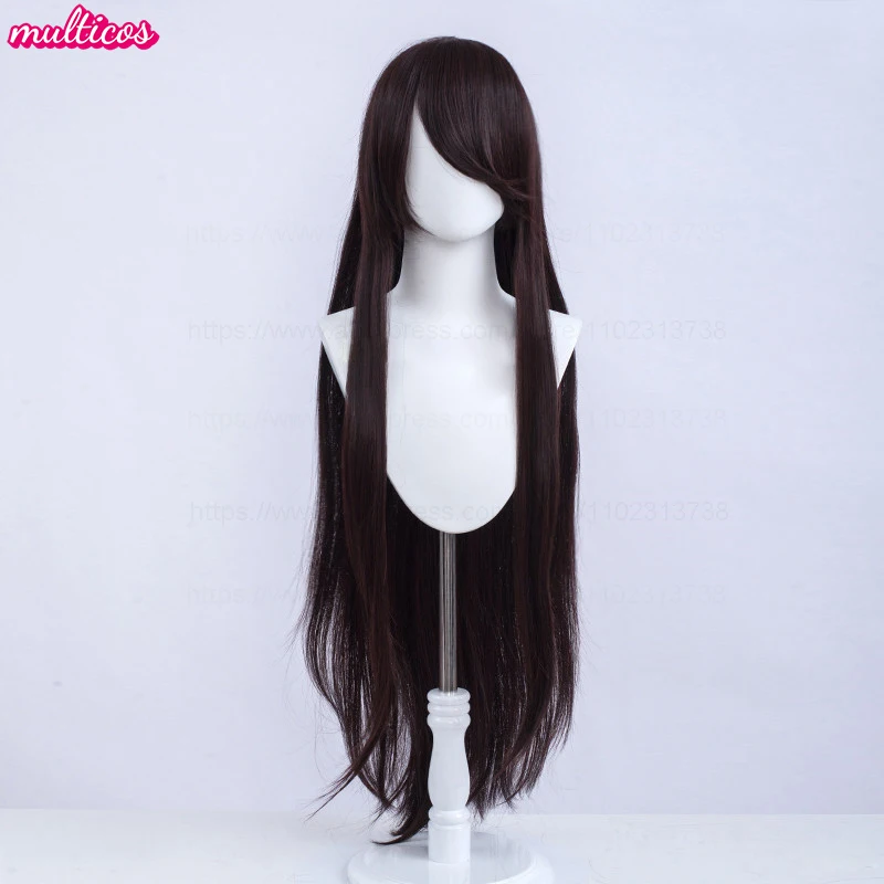 Hochwertige Anime 100 cm lange gerade Cosplay-Perücke Schwarz Weiß Rot Rosa Braun Gold Blau Blond Lila Hitzebeständige Haarperücken