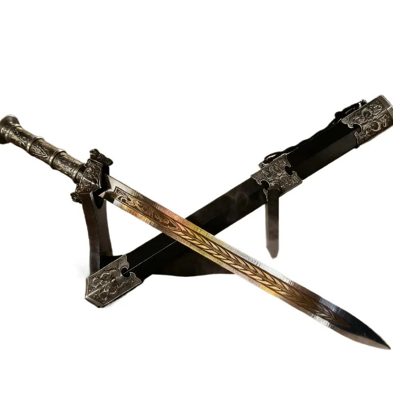Han Jian 44cm Chinese Han Sword Ornament Unsharpened Ancient Han Jian Metal Craft, Home Desktop Decoration Collectible Gift