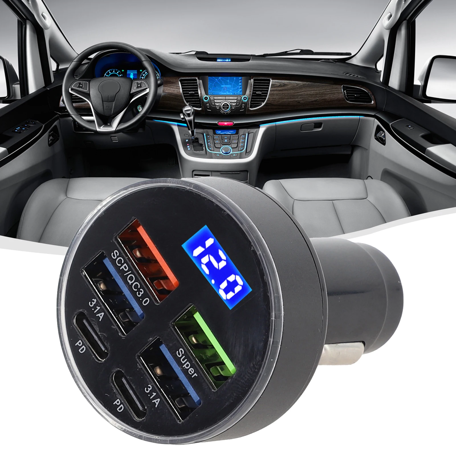 

Car Battery Voltage PD QC Type C Safety Protection Stable Connection All Versions Of QC Technology Car Charger