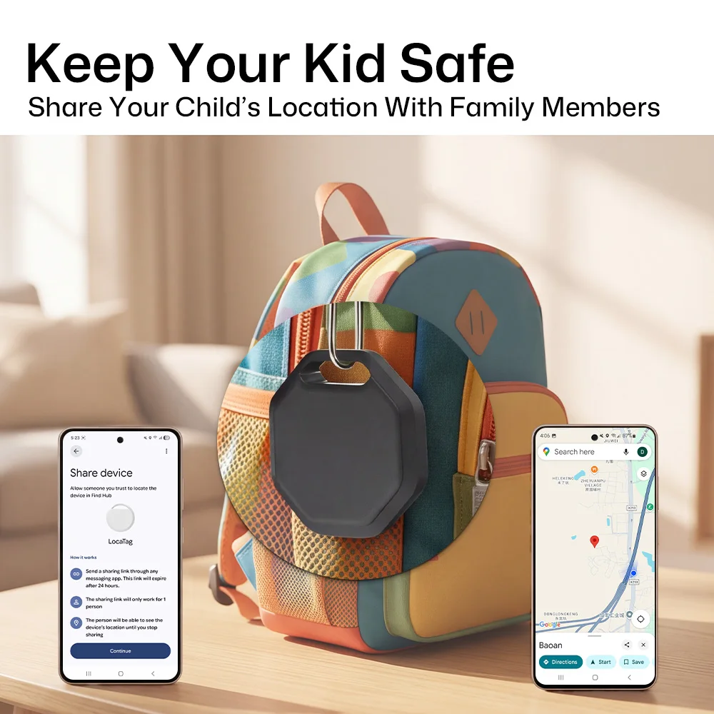 Smart GPS Tracker Works With Google Find Hub Device Tracker Pet Kids Luggage Key Tracking Global Accurate Positioning Bluetooth