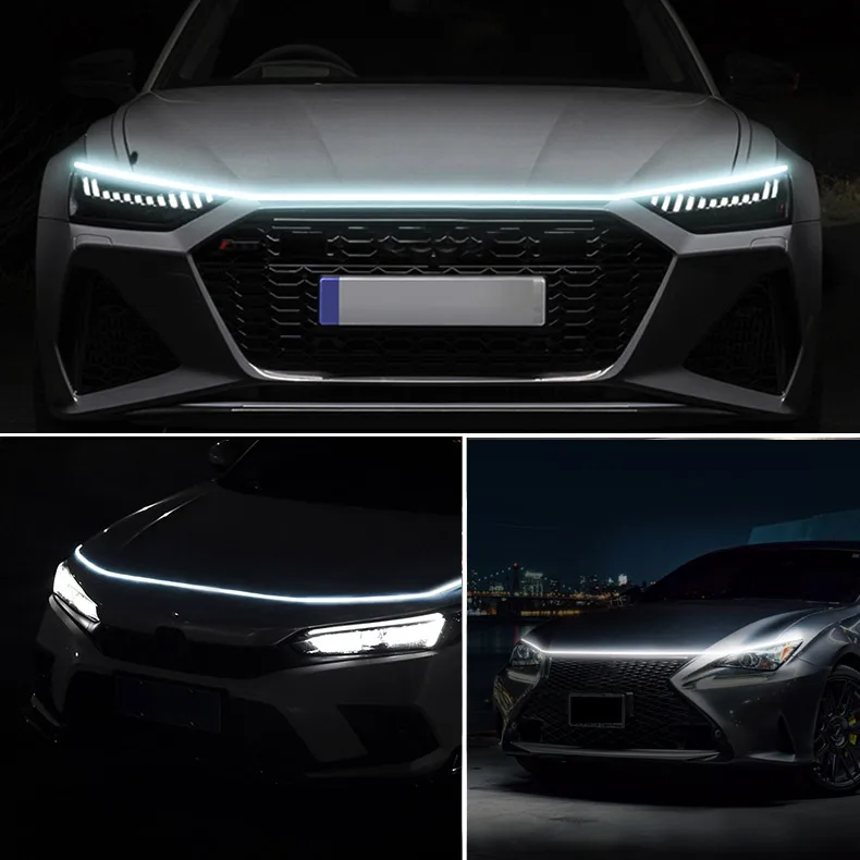 LED Auto Motorhaube Licht Mit Blinker Gelb Scan Start DRL Dynamische Tagfahrlicht Auto Dekorative Ambinet Lampe 12V – Detail 10