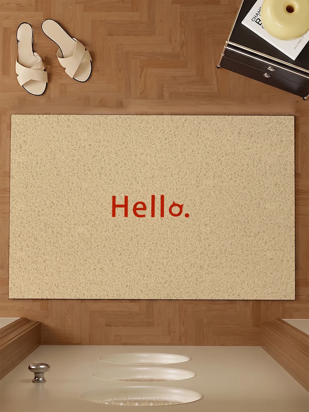 Hello Welcome Mat Simple Design Wire Loop Doormat Cuttable Entrance Carpet Anti Dust Non-Slip Pad Home Door Floor Mat