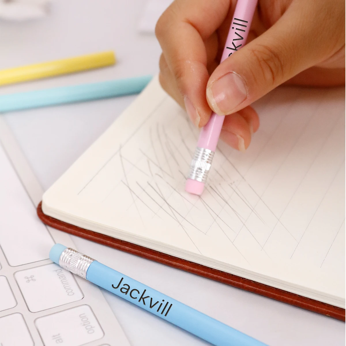 Custom Text Pencils,Personalized Pencils For Kids,Customizable Cute Pencils,Back To School Supplies,Gifts For Friends,Cute view 4