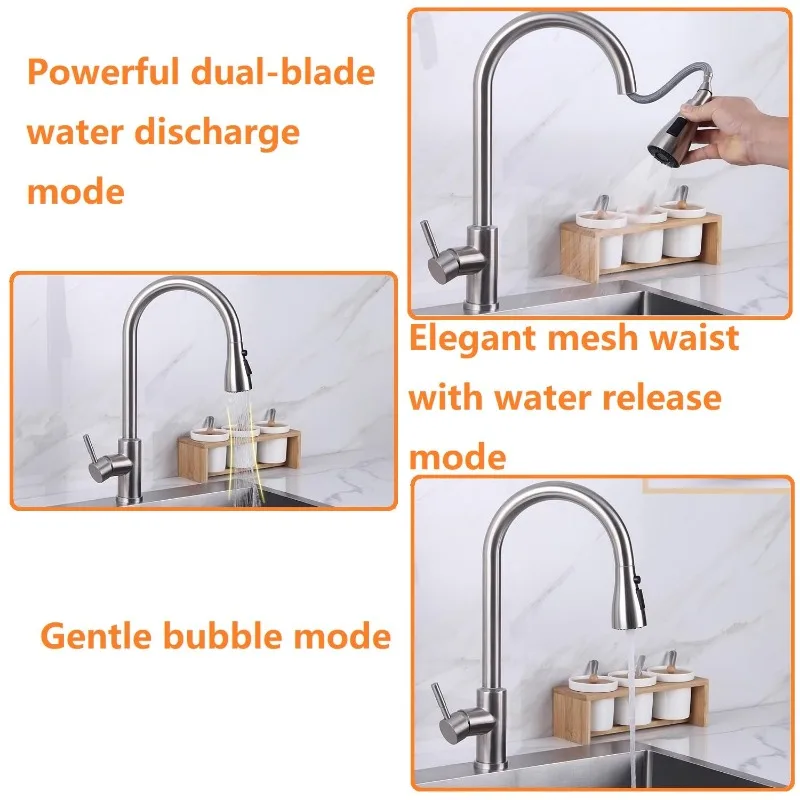 Multi-functional Kitchen Sink Faucet Spray Nozzle Head Tap 3 in 1  Multi-mode Strong Flushing Booster Kitchen Accessories