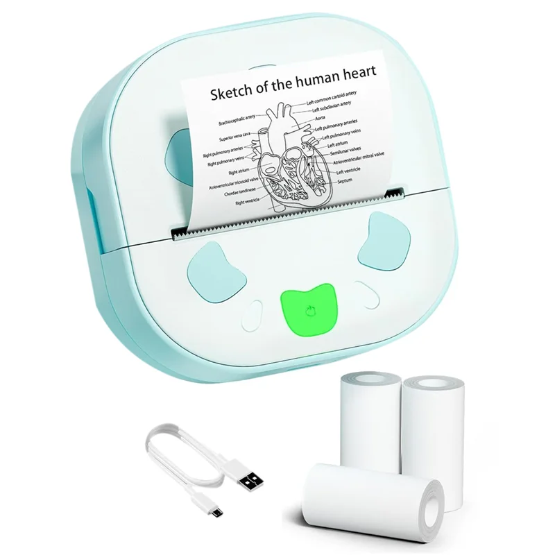 

Bluetooth Portable Mini Sticker Printer, Inkless Thermal Printing Functionality Maker With 3 Rolls Paper Included