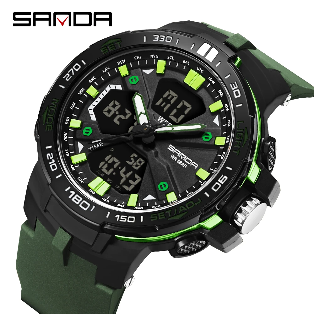 SANDA 3333 reloj electrónico Digital LED multifuncional resistente al agua para estudiantes nuevo reloj electrónico de moda para hombres deportes al aire libre