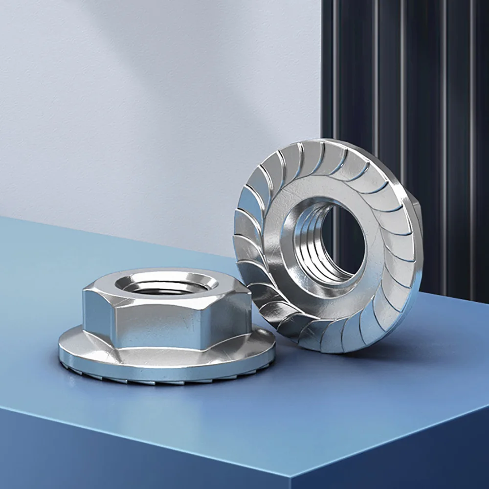 1/4-20 5/16-18 3/8-16 1/2-13 Automatic locking Nuts US Standard Coarse Fine Thread 304 Stainless Steel Hexagon Flange Nuts