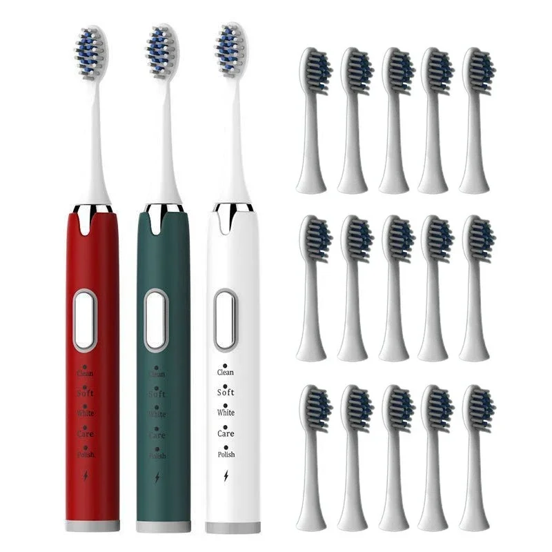 Rechargeable Ultra Sonic Electric Toothbrush - 5 Speed Soft Hair Automatic for Adults & Students