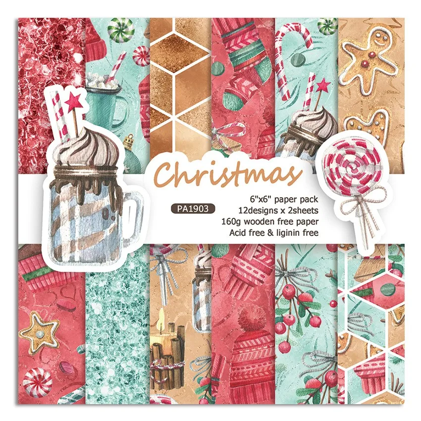 Alinacutle Junkjournal  Christmas Paper Pack 24 sheets 6\