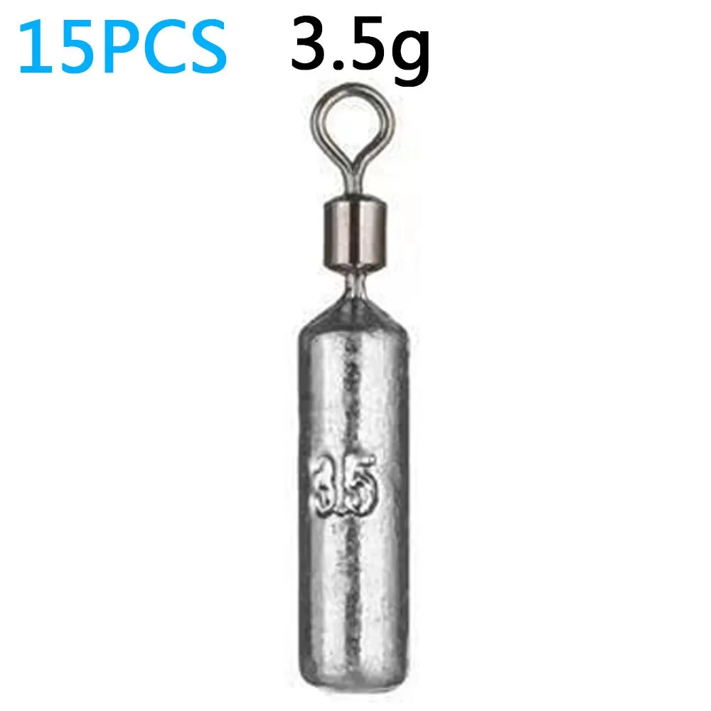Angel gewicht 15 teile/los Sinker form 3,5g 5g 7g 10g 14g 20g Rohr Kugel Lot Anhänger Metall Jig Sast Sea Tackle Kit Pesca Werkzeug