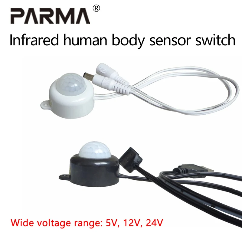 

PIR Body Infrared Motion Sensor Switch DC5V-24V 5A Photosensitive Sensor Detector Switch For LED Wardrobe hallway light