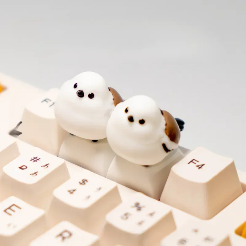 Cute Cross Shaft Keycaps Custom Resin White Bird Cherry Profile TAB ESC Point Keycap Originality Peripheral Keyboard Accessories