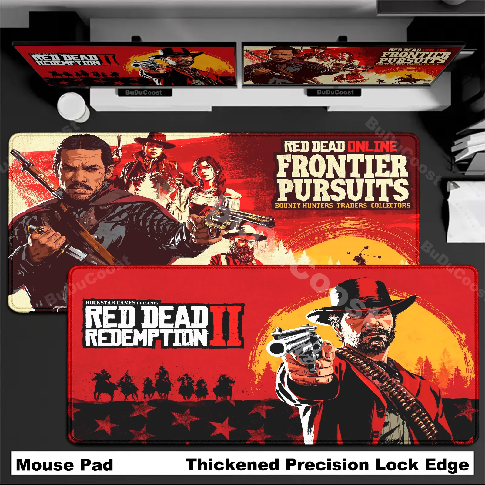 

900x400mm Anime Red Dead Redemption 2 Lock Edge Keyboard Rubber Mousepad Pc Game Non-slip Desk Mat Mausepad Computer Accessories