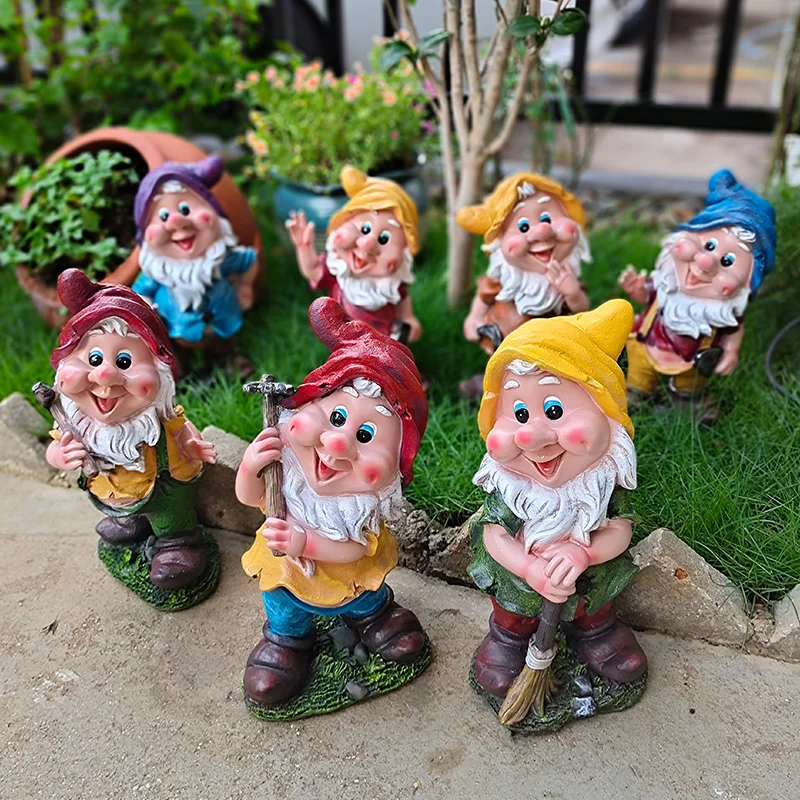 

Украшения для садовых статуй, креативные скульптуры персонажей мультфильмов, садовые гномы, уличные украшения для дворов, садовые аксессуары