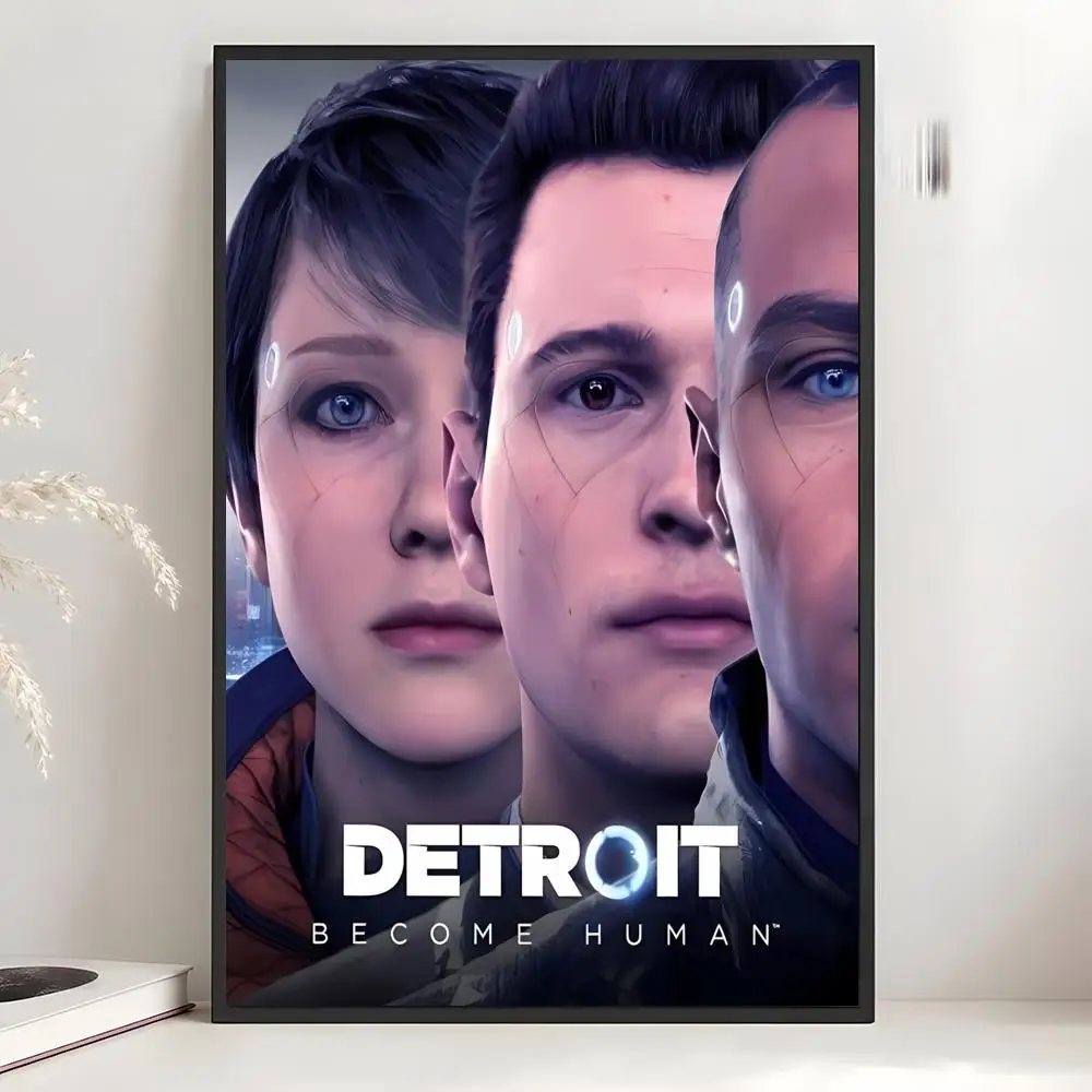 Sci Fi Game D-Detroit Become Human Poster Art Wall Decor Indoor Outdoor for Collectors
