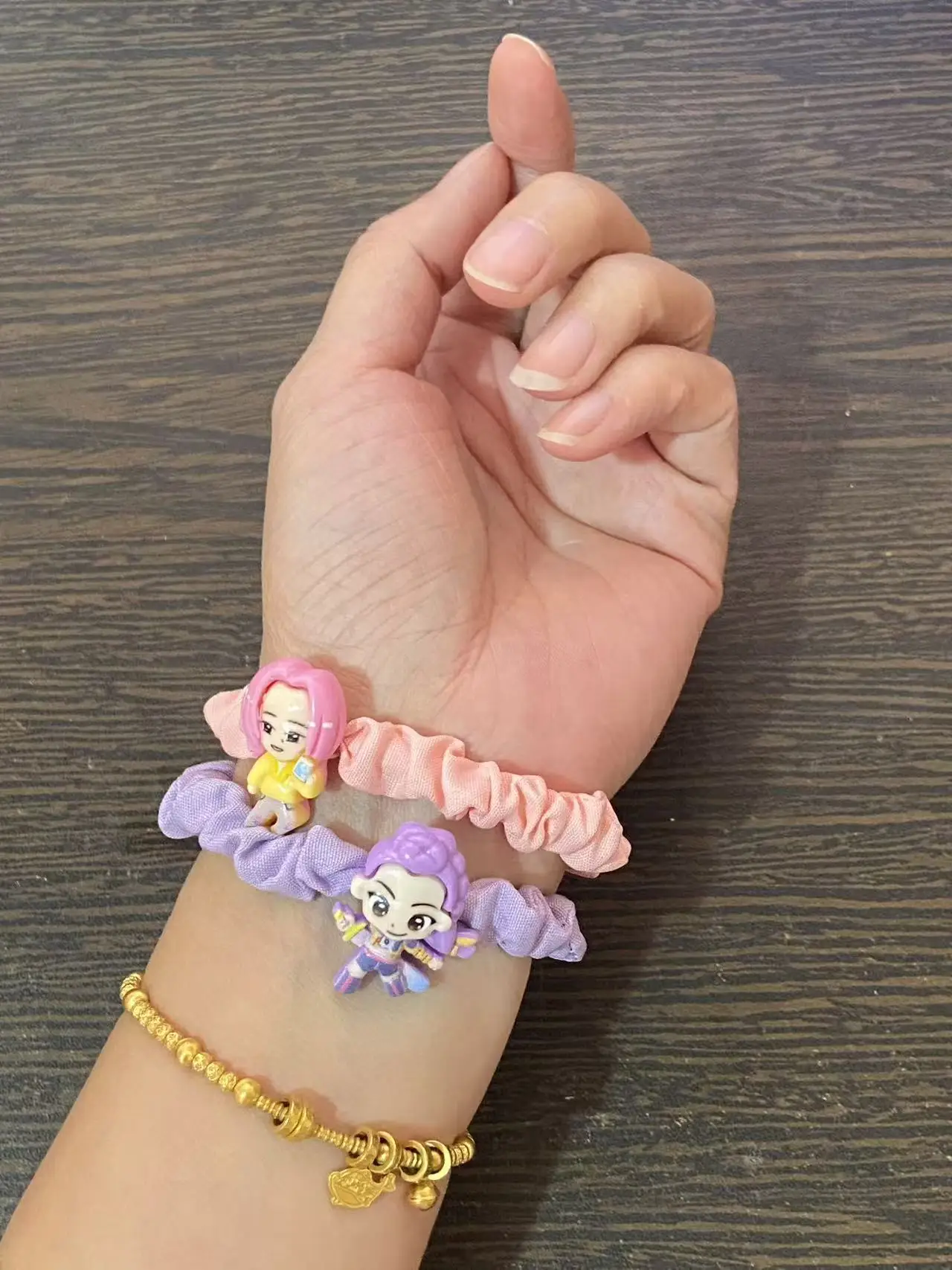 6 قطع من ربطات الشعر الكرتونية شيطان هنتر مجموعة حبال شعر أنيمي لطيفة للنساء، دوائر شعر مرنة كاواي، حوامل ذيل حصان للفتيات بير