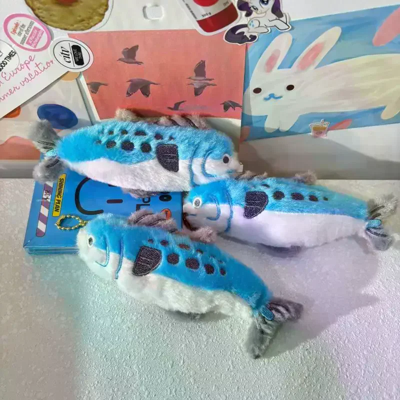 Uroczy, kreskówkowy breloczek z pluszową makrelą, zawieszka, ozdoba, wypchana rybka, brelok do kluczy, dekoracja do plecaka, prezent dla dziecka.