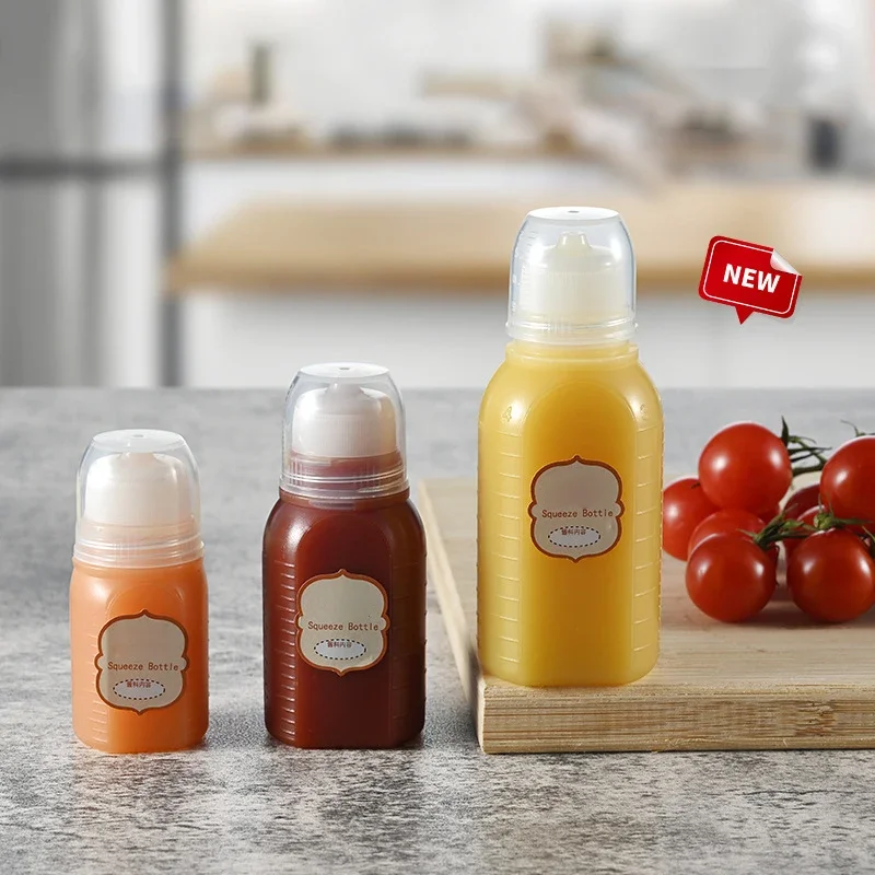 30/60/100ml Mini Squeeze Bottles Ketchup Condiment Sauce Bottle Honey Mustard Salad Dressing Sauce Bento Container Kitchen