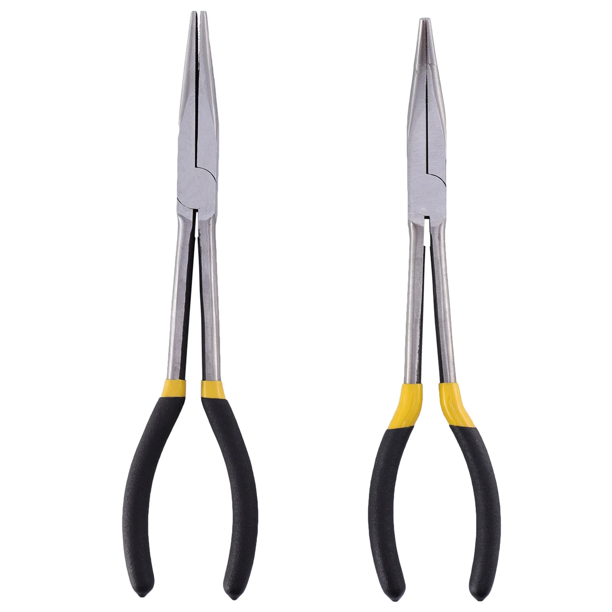 

2Pcs Long Nose Pliers Set Durable Nickel Chromium Steel Construction Machined Jaws Lightweight Comfortable Grips Reduces Fatigue