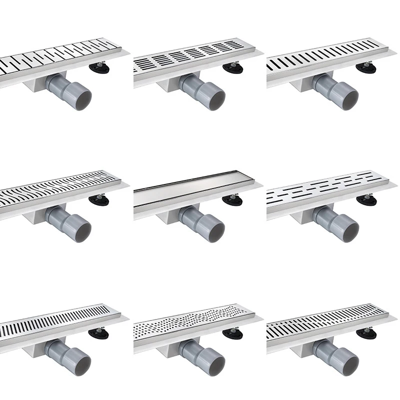 

304 Stainless Steel Rectangle Shower Bathroom Floor Drainer Grate Waste Tile Insert Contemporary Drain