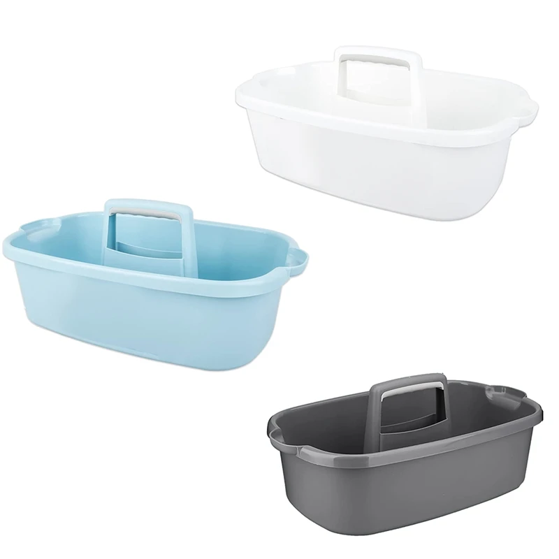 Plastic Storage Basket Portable Shower Caddy Tote Organizer Basket With Handle For Bathroom, Bedroom, Kitchen