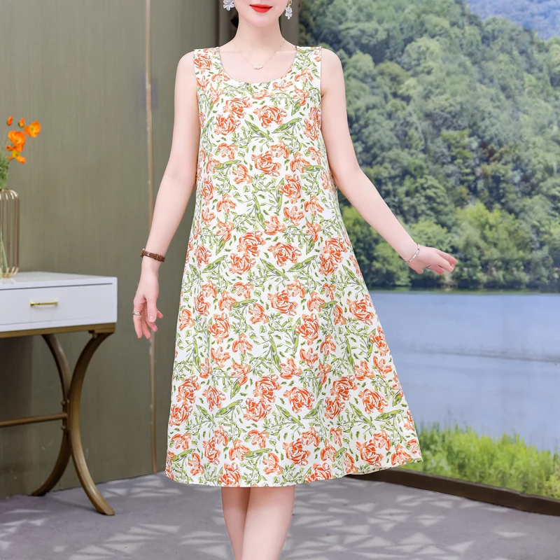 New 2023 Fashion Summer Dresses For Women Casual O-neck Short Sleeve Long Print Ladies Dress Party Women Clothing