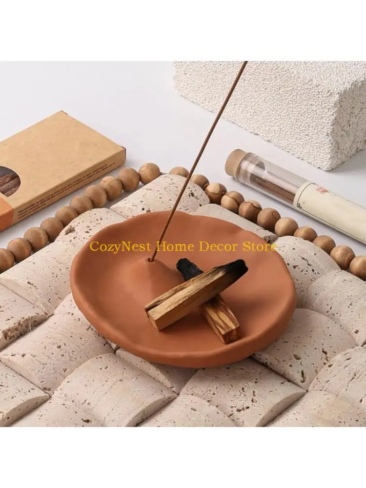 92MF Synthetic Stone Incenses Burners Holders with Petal Profile, Raised Center, and Shallow Dish for Cones, Use, and Home