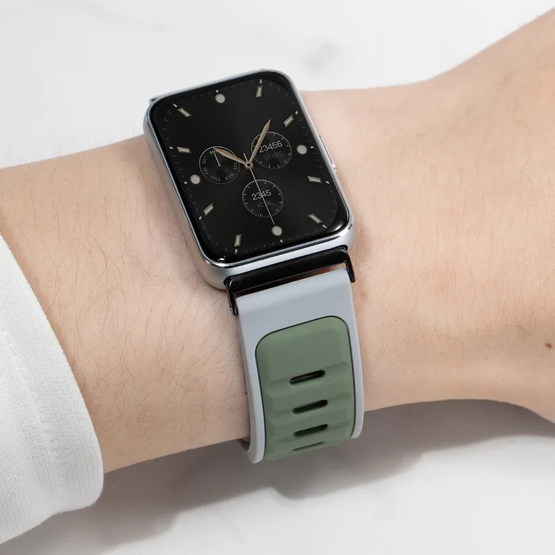 حزام سيليكون رياضي لهاتف Samsung Galaxy Fit 3 حزام سيليكون بلونين لملحقات حزام الساعة Samsung Galaxy Fit3 القابلة للاستبدال