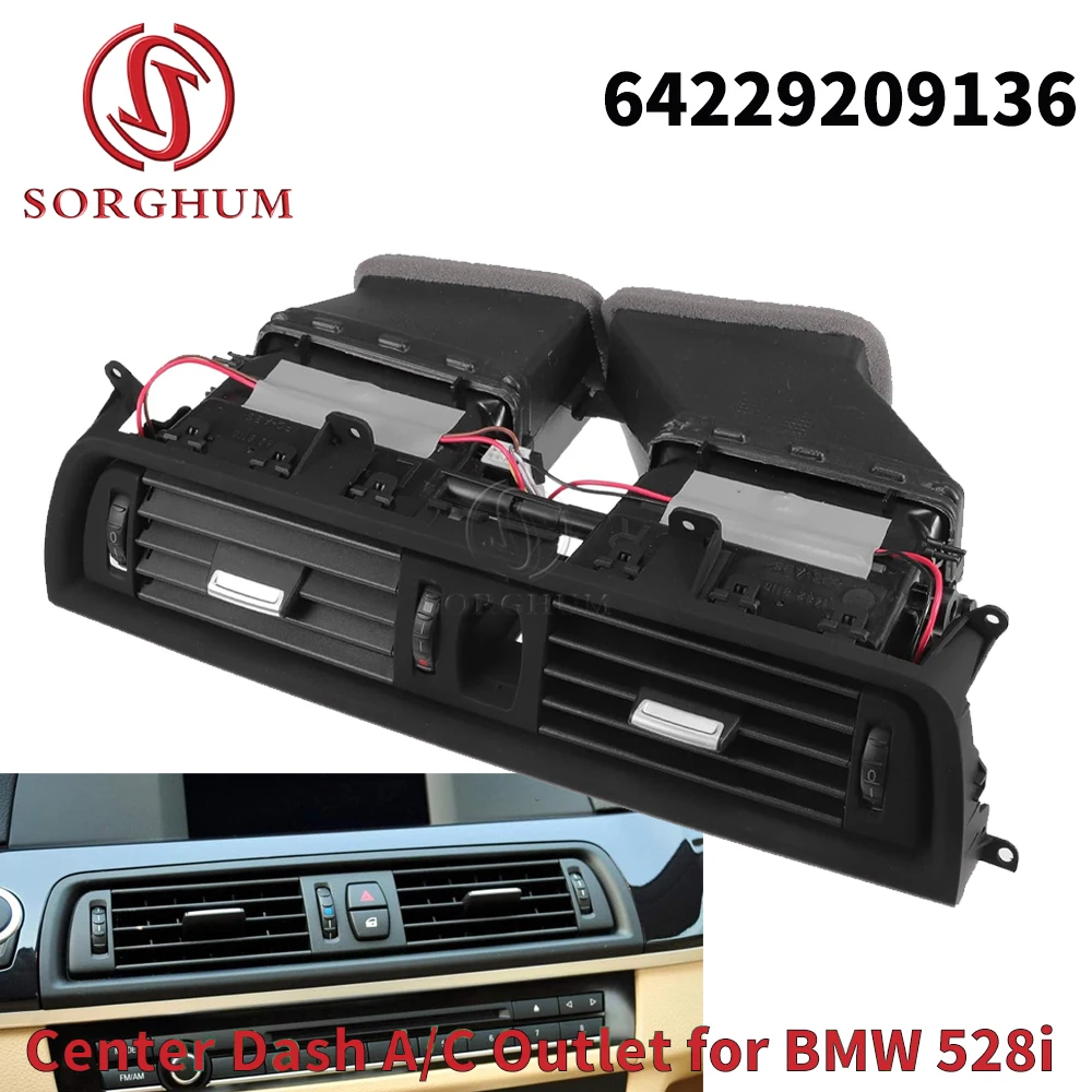 

SORGHUM 64229209136 Front Central Air Conditioner AC Vent Grille Outlet Assembly For BMW 5 Series F10 F11 523 525 528 530 Spare