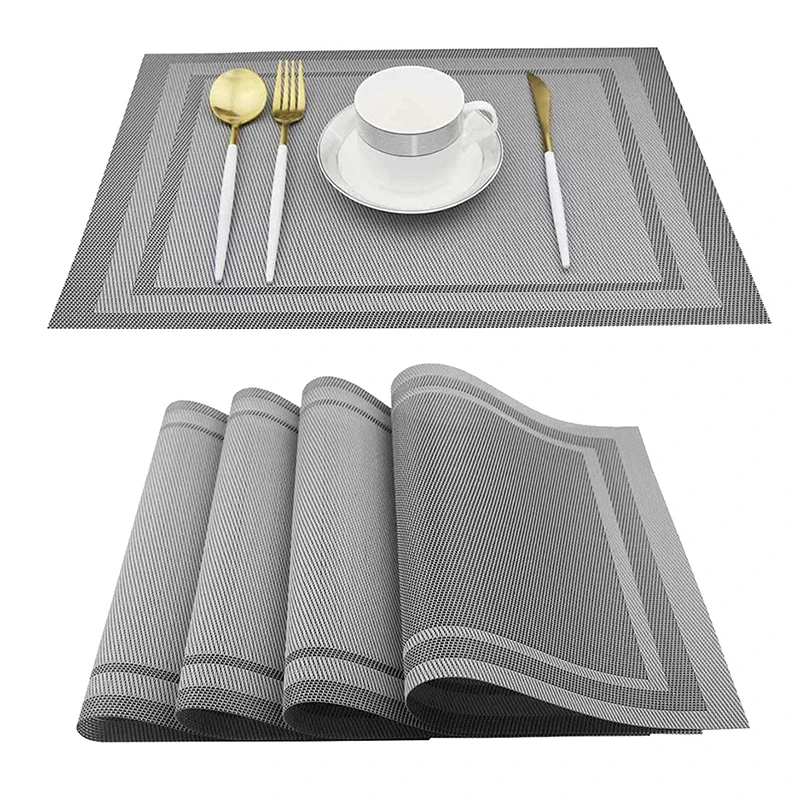 Table Mat Set Non-Slip Bowl Pad Coaster Set Washable PVC Dining Table Placemats Modern Home Decoration Accessories