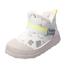 Snowboots voor jongens Winter Dik Warm Kinderen Katoenen Schoenen Pluche Leuke Print Roze Grils Snowboots Zachte zool Antislip-sneakers