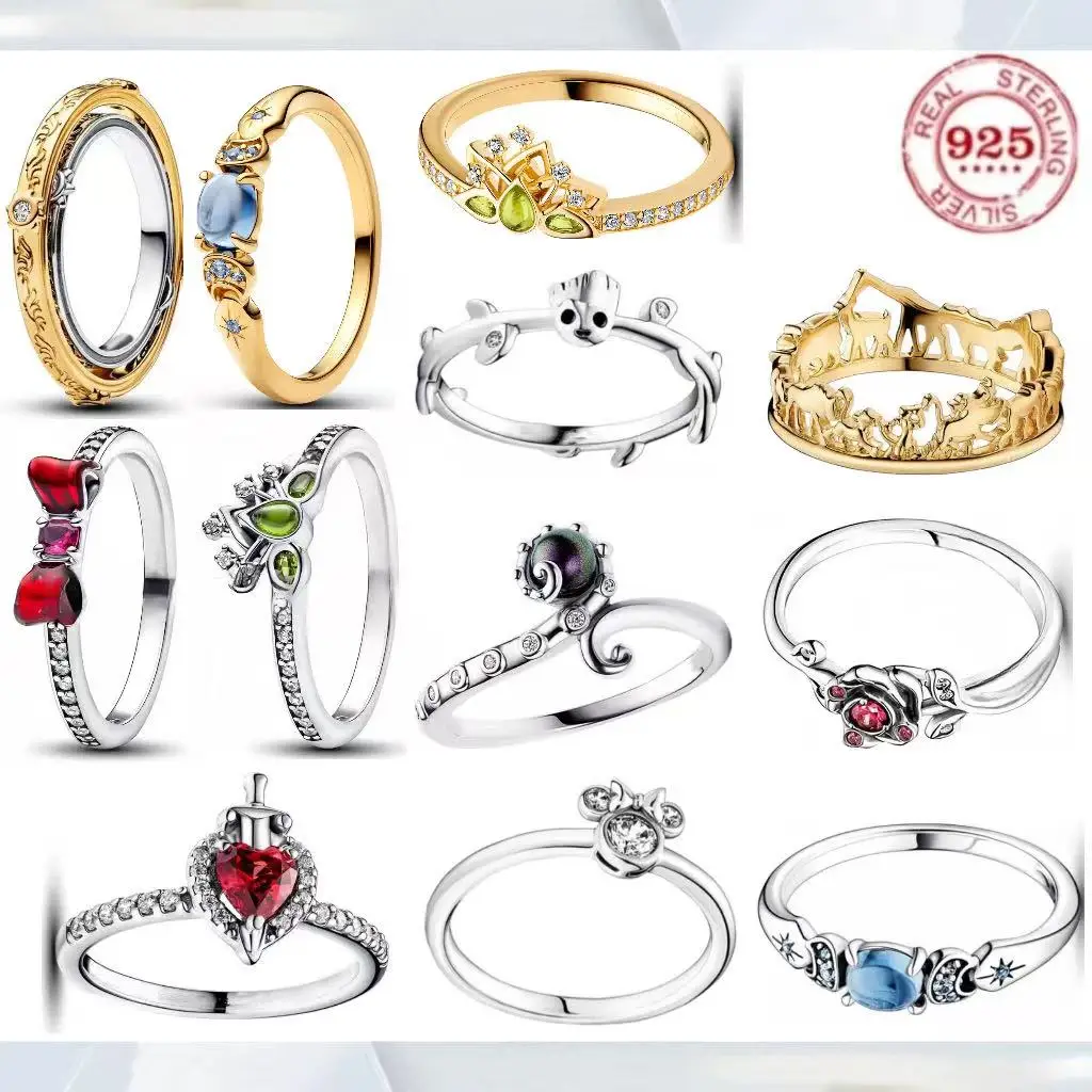 Appealing Versatile 925% Sterling Silver Princess Series Crown And Carriage Shape Ring For Women's Anniversary Jewelry Gifts