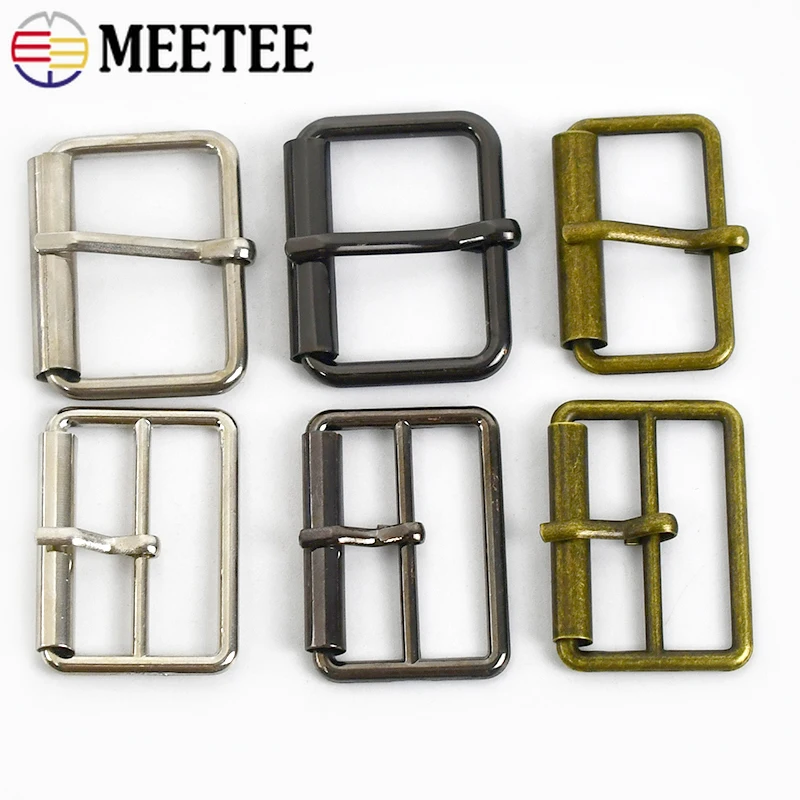 5 pçs meetee 20-50mm metal ajustável pino fivelas tri-glide gancho fecho fivela de cinto mochila roupas sapatos diy acessórios de costura