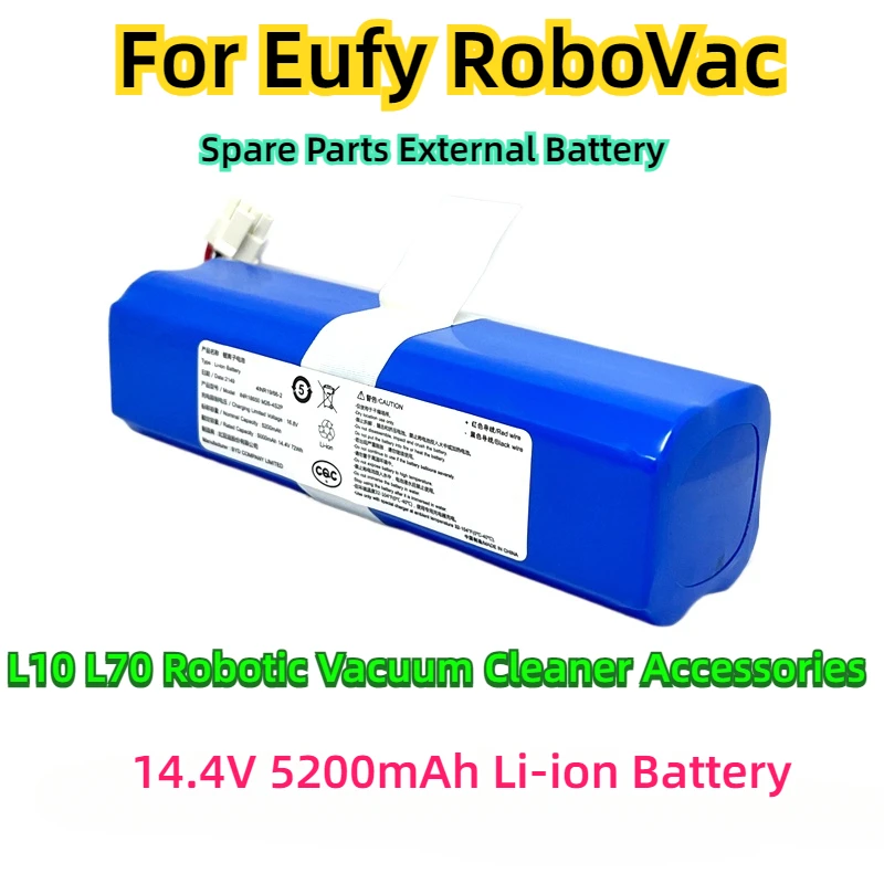 

For Eufy RoboVac L10 L70 Robotic Vacuum Cleaner Accessories Spare Parts External Battery 14.4V 5200mAh Li-ion Battery