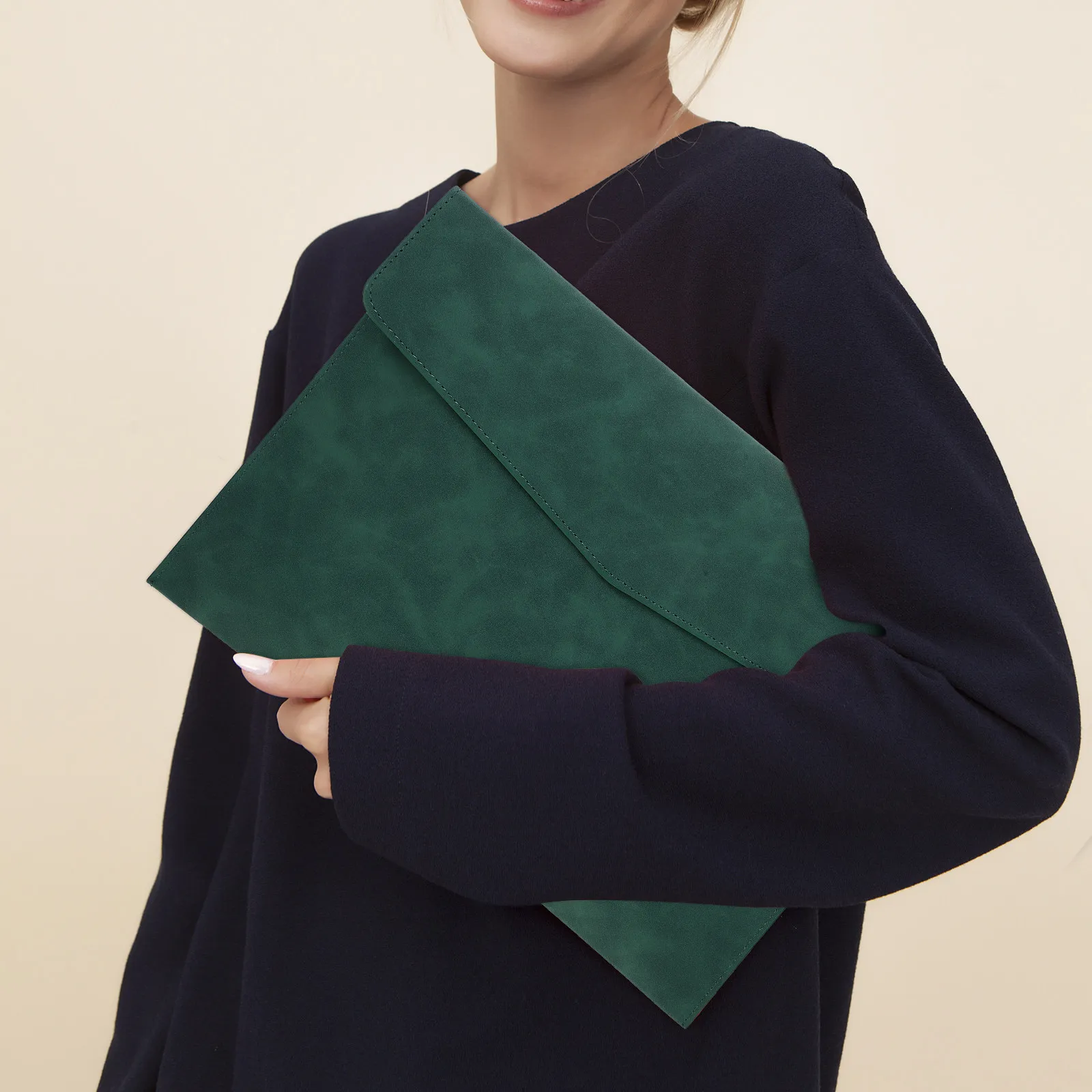 

Faux Document Holder Lightweight Foldable File Organizer Pouch for Files Bills Receipts Certificates Portable Safe File