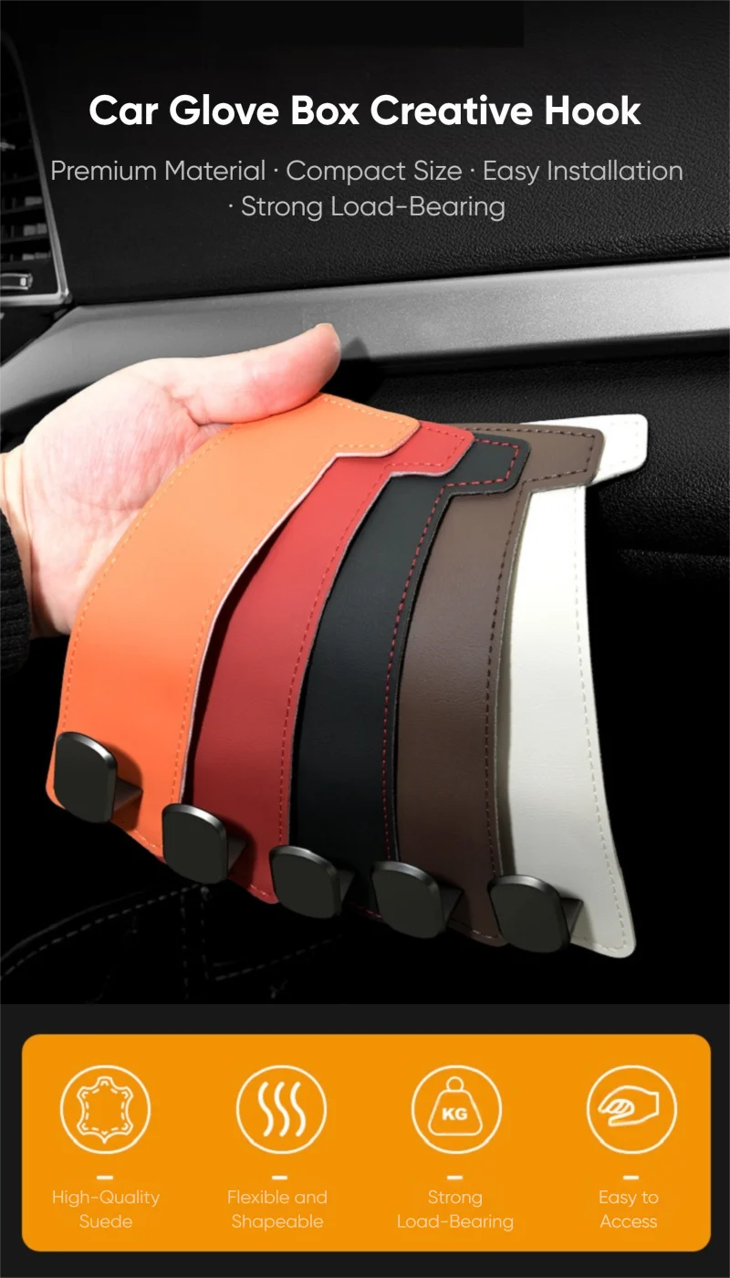 TazerApex Universelle Auto-Handschuhfach-Haken aus Aluminiumlegierung, Hängehaken für Handtaschen, Hüte, Halter für Autoinnenraum-Aufbewahrung – Detail 1