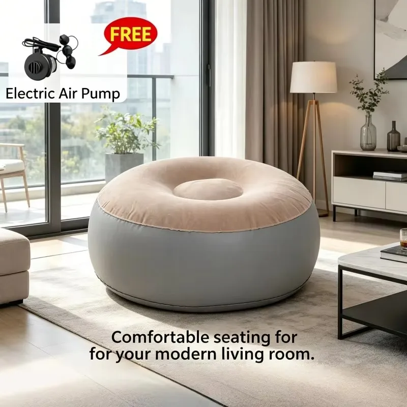 Inflatable Stool  Sofa Footrest, Pvc Household Portable Footrest/Electric Inflatable Cushion, Suitable for Indoor Use