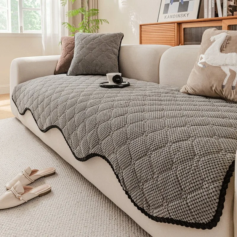 Alien Corduroy Sofa Cushion Stable Anti Slip Pad Lightweight Breathable One-piece Firm Durable Living Room Sofa Decoration