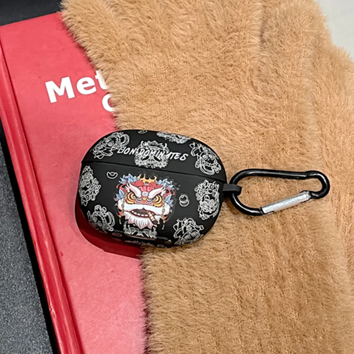 لطيف الكرتون مضحك قاسية الأسد كريستال ملصقات حقيبة سماعة الاذن ل Redmi Buds 5 برو/براعم 6 برو (2024) الغطاء الواقي مع هوك