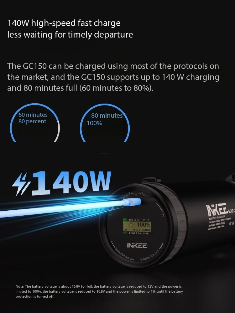 INKEE GC150 150W Waterproof Video Light with Diffusor/softbox Optional Photography Light For Live Streaming Camping