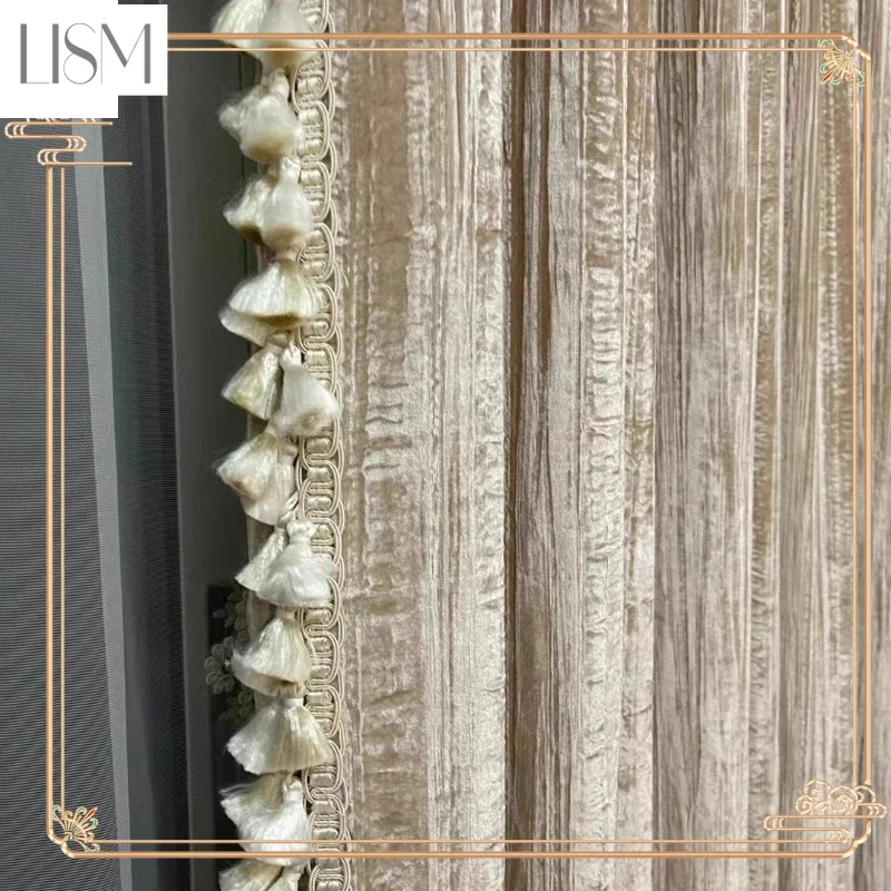 European Curtain Light Luxury High-end Velvet Curtains For Living Room And Bedroom Villa Blackout Customization Window Screen