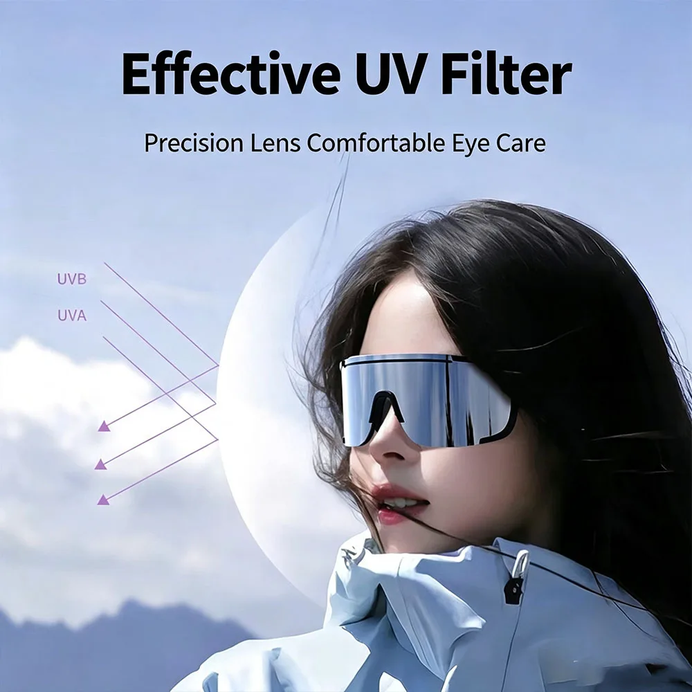 Sports Cycling Sunglasses PC UV Protection Wrap‑Around Sunglasses Goggles for Cycling Skiing Hiking Outdoor Men Women