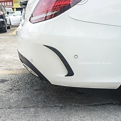 Car Exterior Rear Bumper Canard Splitter Sticker Diffuser Trim for Mercedes Benz C W205 Accessories 2015-2021 (Not for C Coupe)